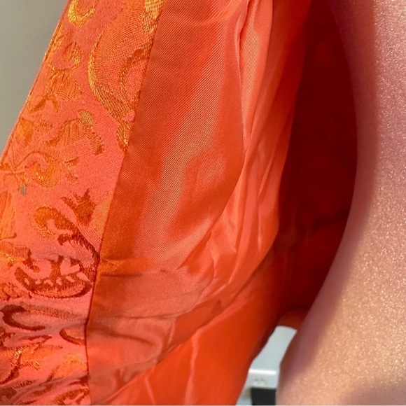 Venus Evening Tangerine Brocade Blazer Jacket 10 - Picture 6 of 13